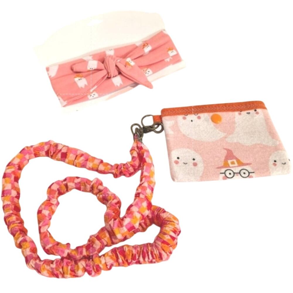 Ghostly Cute! - 3-piece Scrunchie Lanyard, Snap Pouch and Headband set!